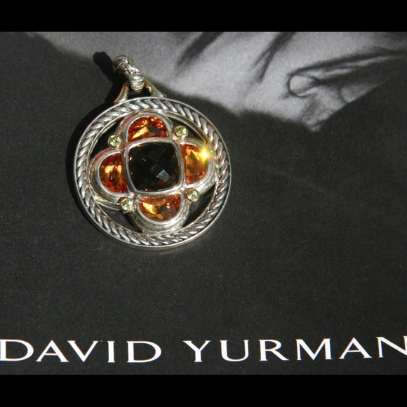 DAVID YURMAN 18k Sterling Half Moon Enhancer + DY 33” Sterling 18k Figaro Chain - Picture 7 of 16